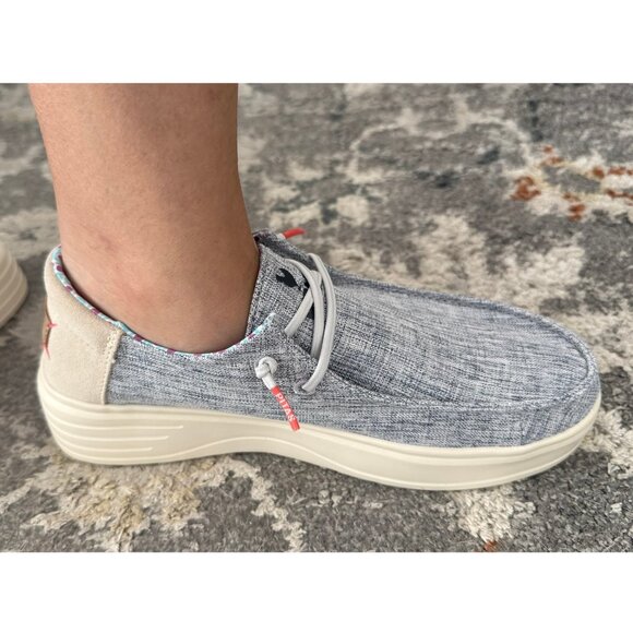 PITAS Poppy Lightweight Slip-On Loafers/Casual Shoes/Sneakers Gray/Navy Sz 7 NEW - Picture 5 of 11